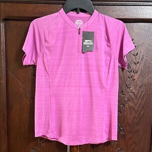 NWT Slazenger Pink Short Sleeve Golf Top